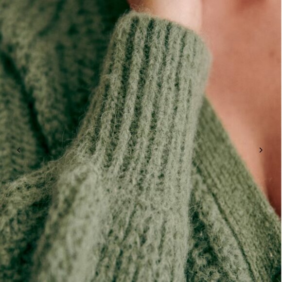 Sezane Basile Cardigan Olive Green - Size S - Picture 2 of 3